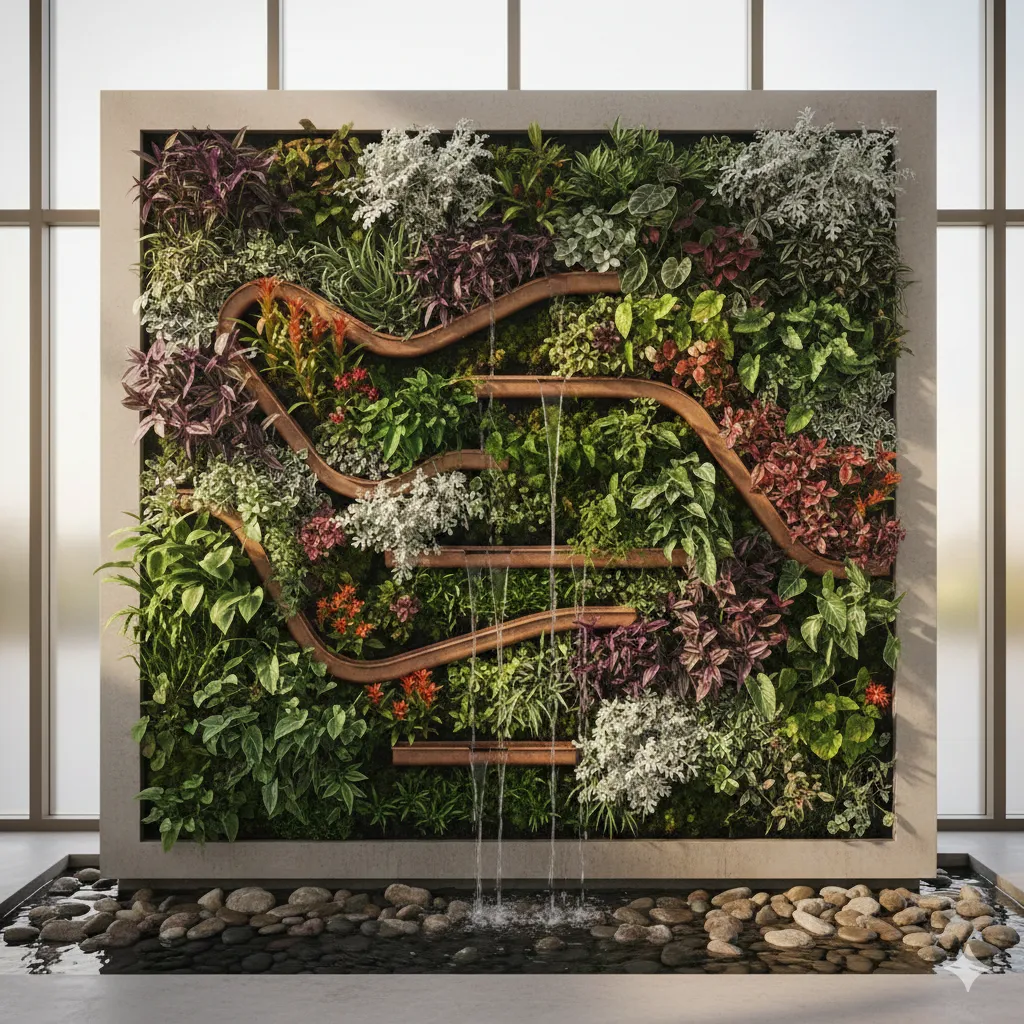 Estetiskt tilltalande levande vägg