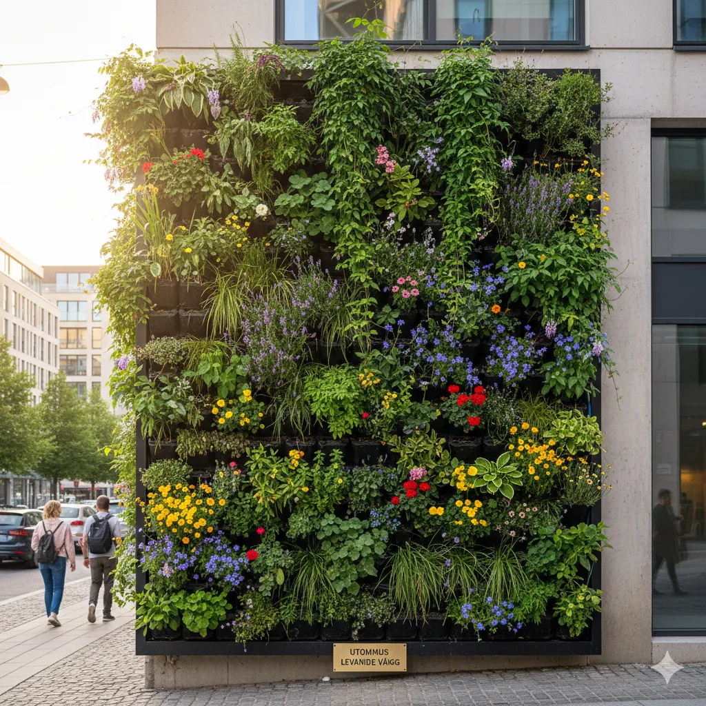 Utomhus levande vägg för fasad